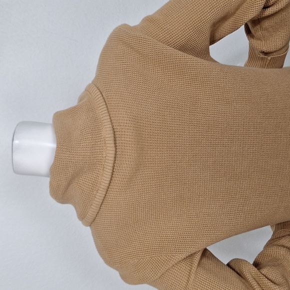 Lauren Ralph Lauren Quiet Luxury Preppy Tan Cowl Neck Drawstring Sweater Size L - Picture 7 of 12